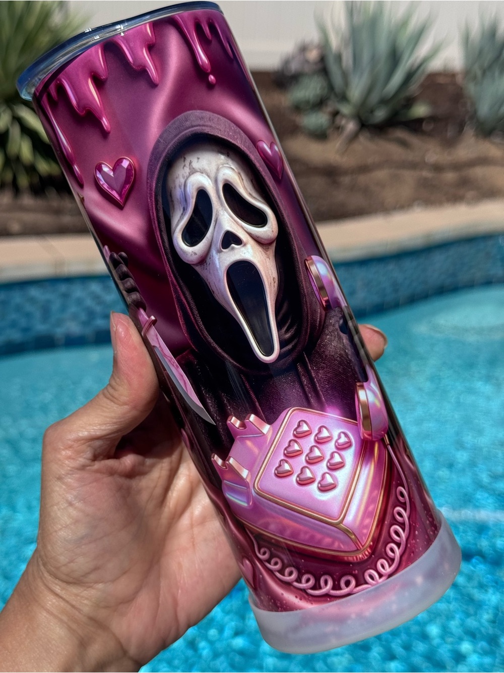 Ghostface Scream Pink tumbler 20 oz